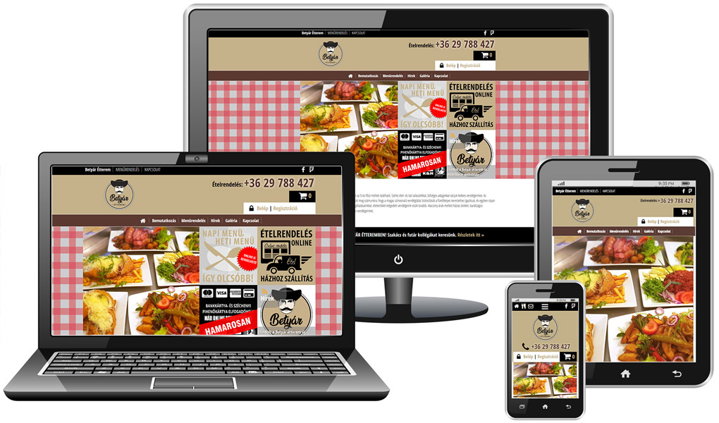 A Betyár étterem új, mobilbarát weboldala